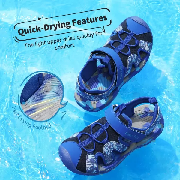 imageDREAM PAIRS Boys Girls Summer Outdoor Athletic Sport Sandals ToddlerLittle KidBig KidRoyal Blue