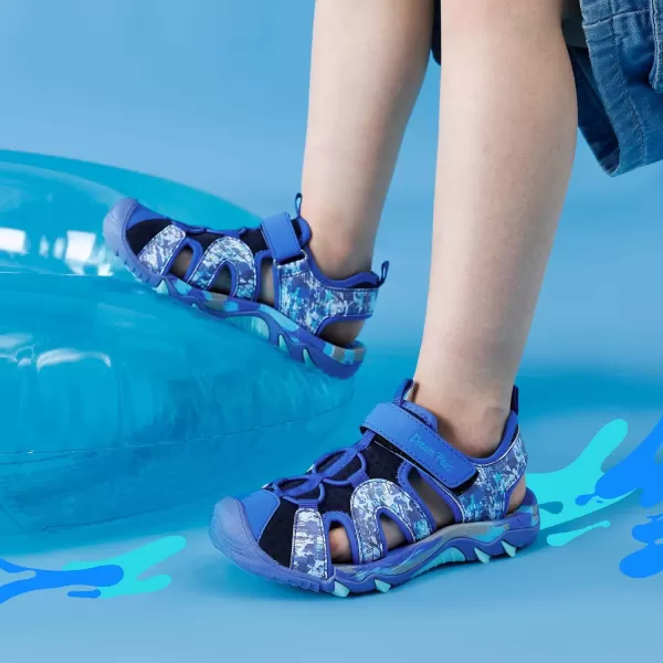 imageDREAM PAIRS Boys Girls Summer Outdoor Athletic Sport Sandals ToddlerLittle KidBig KidRoyal Blue