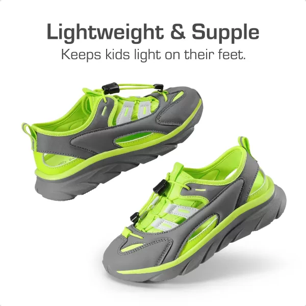 imageDREAM PAIRS Boys Girls Summer Outdoor Athletic Sport Sandals for LittleBig KidsGreyGreen