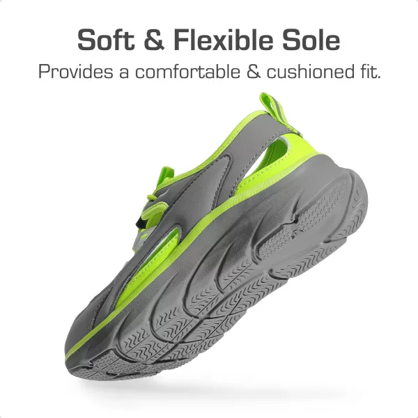 imageDREAM PAIRS Boys Girls Summer Outdoor Athletic Sport Sandals for LittleBig KidsGreyGreen