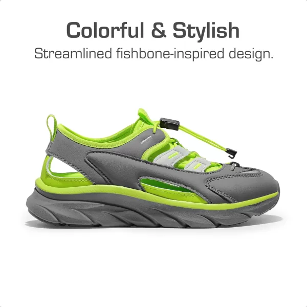 imageDREAM PAIRS Boys Girls Summer Outdoor Athletic Sport Sandals for LittleBig KidsGreyGreen