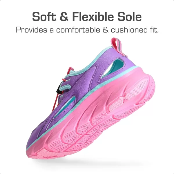 imageDREAM PAIRS Boys Girls Summer Outdoor Athletic Sport Sandals for LittleBig KidsPurplePinkBlue