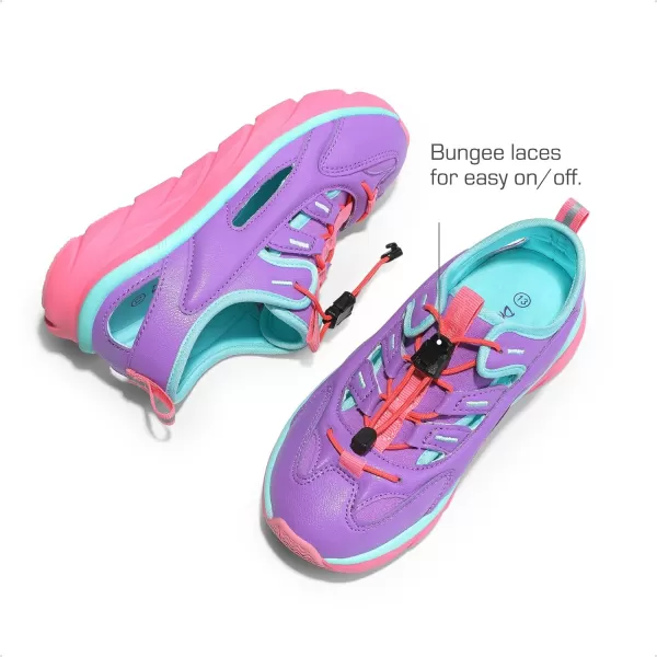 imageDREAM PAIRS Boys Girls Summer Outdoor Athletic Sport Sandals for LittleBig KidsPurplePinkBlue