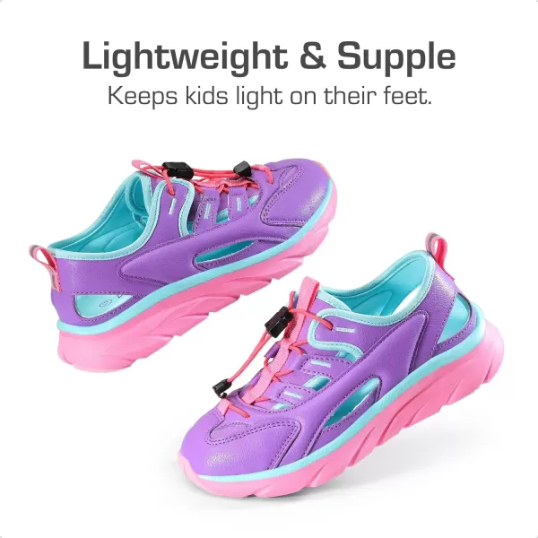 imageDREAM PAIRS Boys Girls Summer Outdoor Athletic Sport Sandals for LittleBig KidsPurplePinkBlue