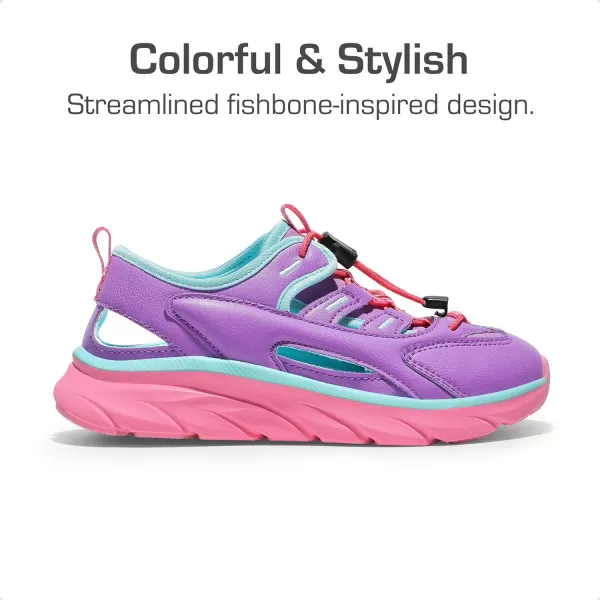imageDREAM PAIRS Boys Girls Summer Outdoor Athletic Sport Sandals for LittleBig KidsPurplePinkBlue