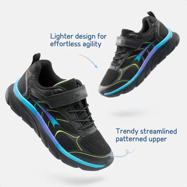 imageDREAM PAIRS Boys Girls Tennis Running Shoes Kids Breathable Athletic Sports Gym Sneakers for LittleBig KidBlackBlue