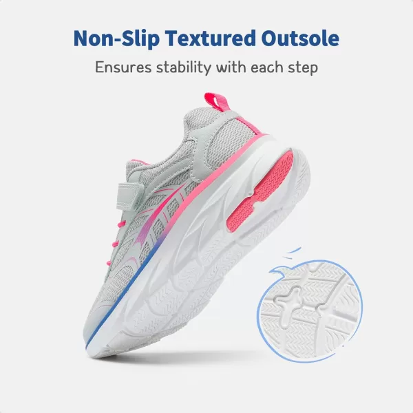 imageDREAM PAIRS Boys Girls Tennis Running Shoes Kids Breathable Athletic Sports Gym Sneakers for LittleBig KidLight GreyPink
