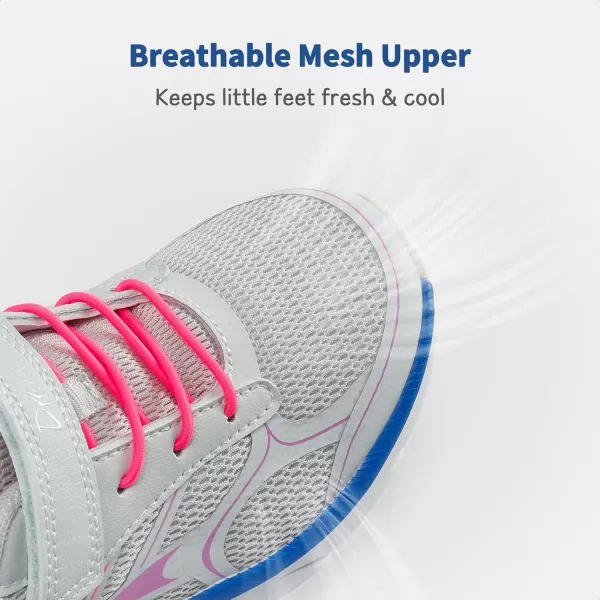 imageDREAM PAIRS Boys Girls Tennis Running Shoes Kids Breathable Athletic Sports Gym Sneakers for LittleBig KidLight GreyPink