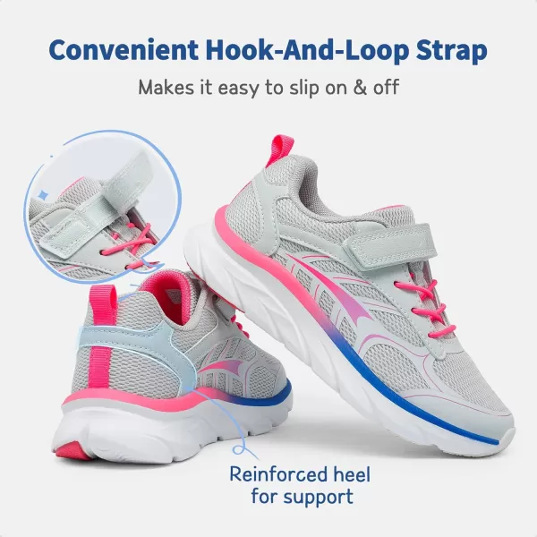 imageDREAM PAIRS Boys Girls Tennis Running Shoes Kids Breathable Athletic Sports Gym Sneakers for LittleBig KidLight GreyPink