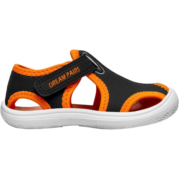 imageDREAM PAIRS Boys Girls ToddlerLittle Kid Closed Toe Summer Sandals Water ShoesGreyNeonOrange