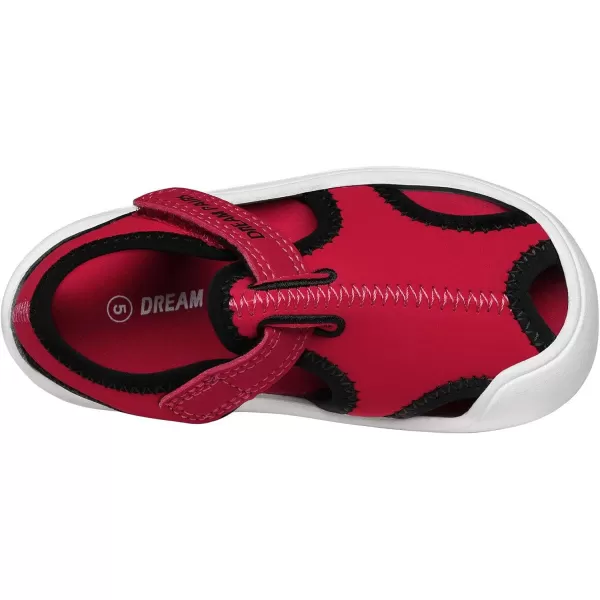 imageDREAM PAIRS Boys Girls ToddlerLittle Kid Closed Toe Summer Sandals Water ShoesRedBlack