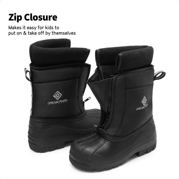 imageDREAM PAIRS Boys Girls Waterproof Winter Snow BootsBlack