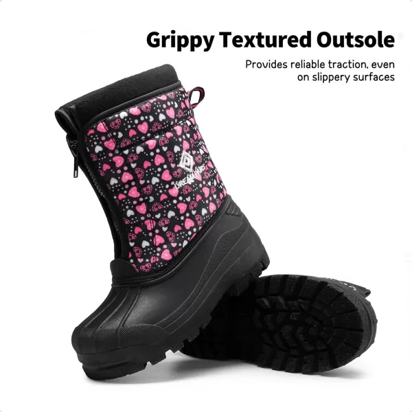 imageDREAM PAIRS Boys Girls Waterproof Winter Snow BootsBlackPink