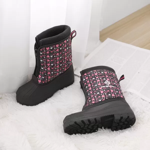 imageDREAM PAIRS Boys Girls Waterproof Winter Snow BootsBlackPink