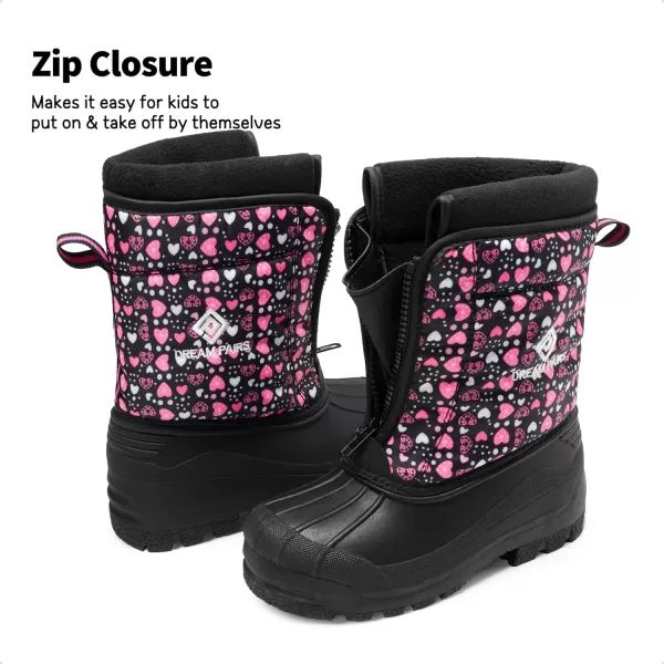 imageDREAM PAIRS Boys Girls Waterproof Winter Snow BootsBlackPink