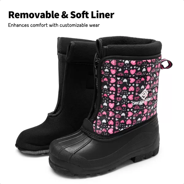 imageDREAM PAIRS Boys Girls Waterproof Winter Snow BootsBlackPink