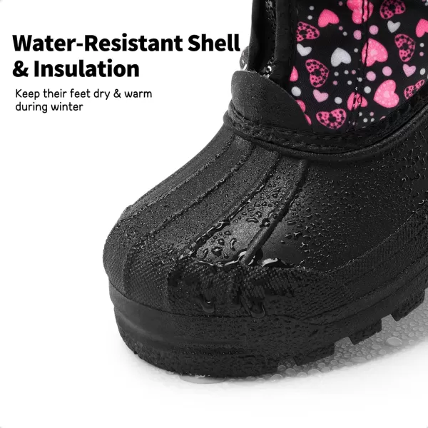 imageDREAM PAIRS Boys Girls Waterproof Winter Snow BootsBlackPink