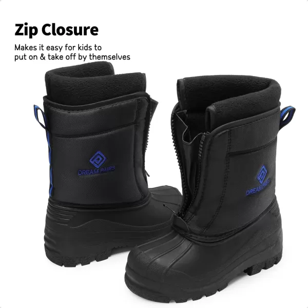 imageDREAM PAIRS Boys Girls Waterproof Winter Snow BootsBlackRoyal