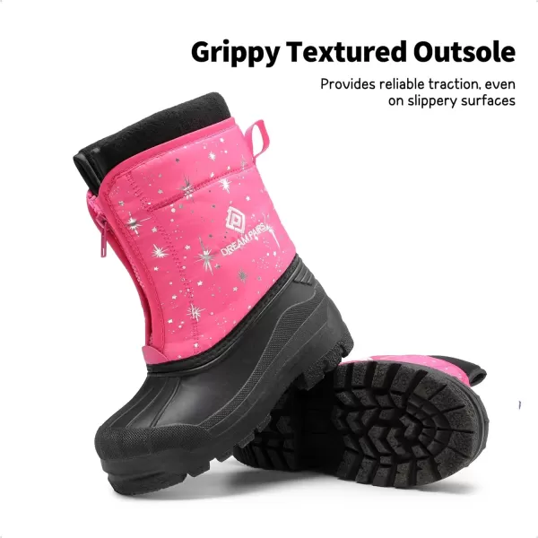 imageDREAM PAIRS Boys Girls Waterproof Winter Snow BootsFuchsiaMulti