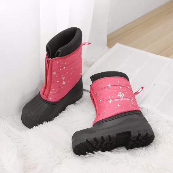 imageDREAM PAIRS Boys Girls Waterproof Winter Snow BootsFuchsiaMulti