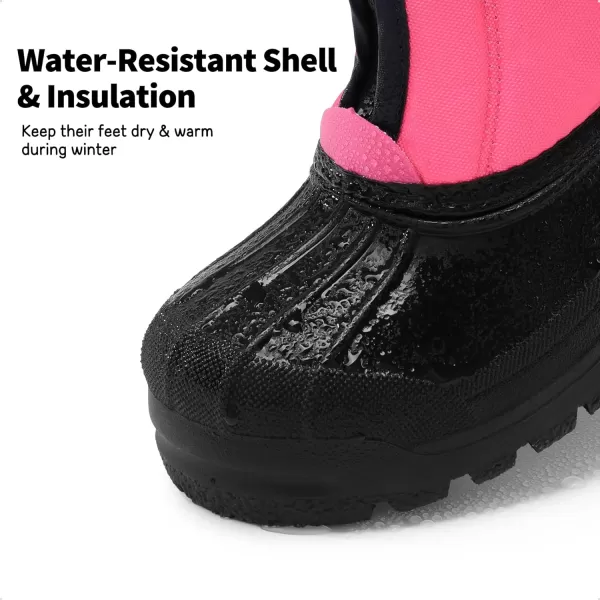 imageDREAM PAIRS Boys Girls Waterproof Winter Snow BootsFuchsiaNavy