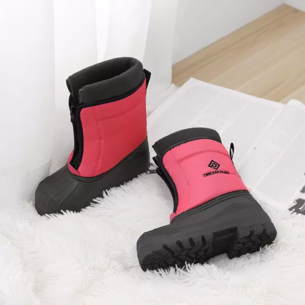 imageDREAM PAIRS Boys Girls Waterproof Winter Snow BootsFuchsiaNavy
