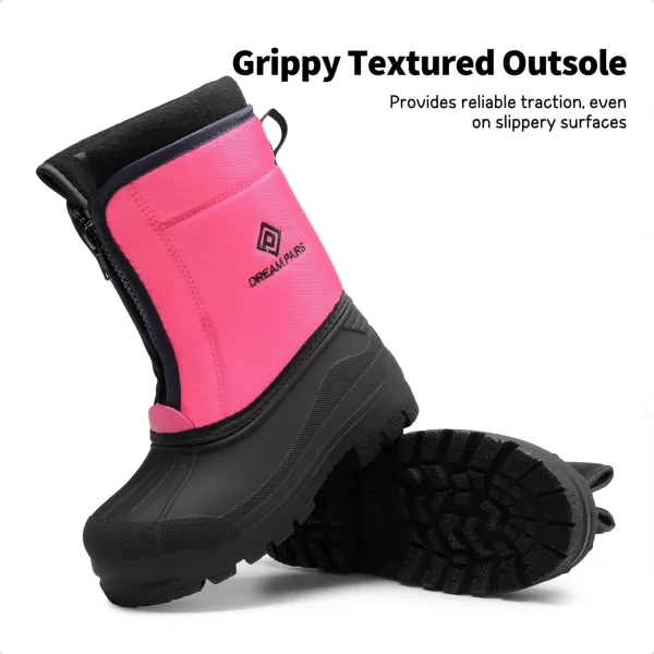 imageDREAM PAIRS Boys Girls Waterproof Winter Snow BootsFuchsiaNavy