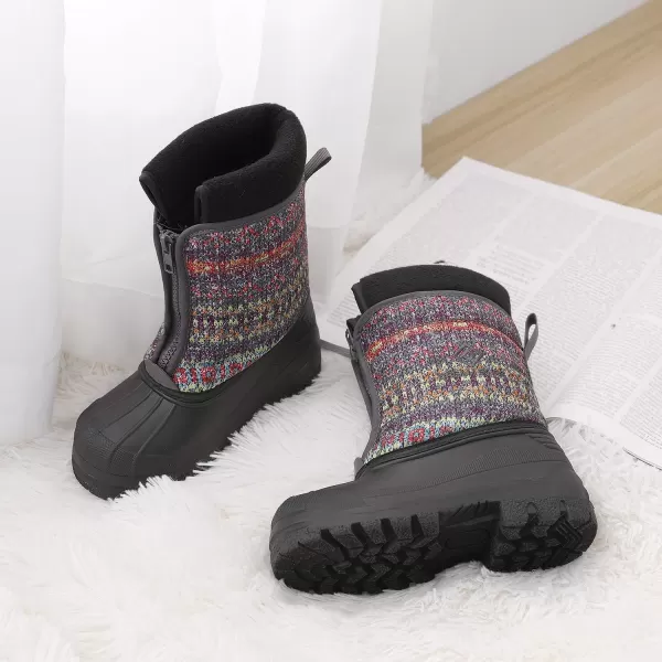 imageDREAM PAIRS Boys Girls Waterproof Winter Snow BootsGreyMulti