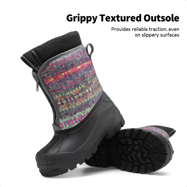 imageDREAM PAIRS Boys Girls Waterproof Winter Snow BootsGreyMulti