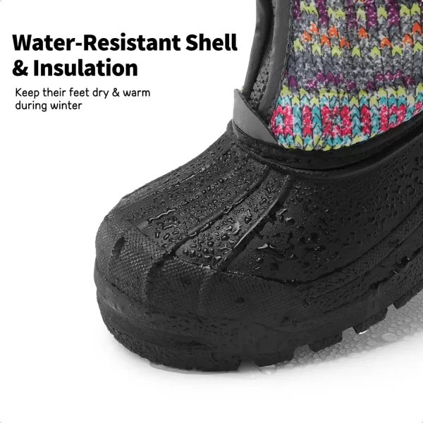 imageDREAM PAIRS Boys Girls Waterproof Winter Snow BootsGreyMulti
