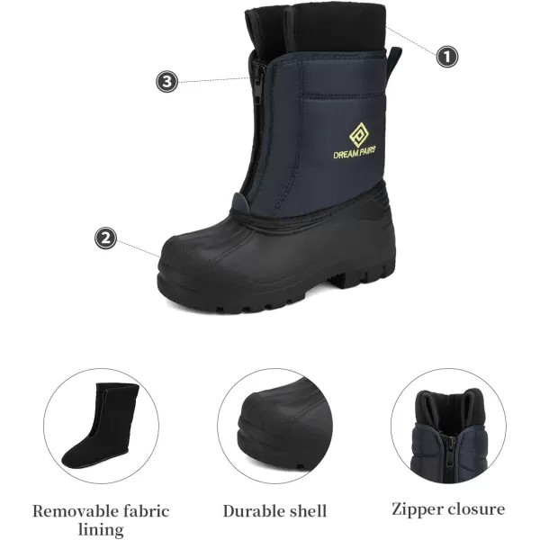 imageDREAM PAIRS Boys Girls Waterproof Winter Snow BootsNavyYellow
