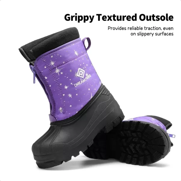 imageDREAM PAIRS Boys Girls Waterproof Winter Snow BootsPurpleMulti