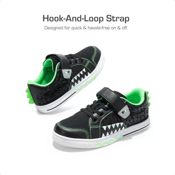 imageDREAM PAIRS Boys Shoes Toddler Sneakers Walking Shoes Lightweight NonSlip Shoes with Hook and Loop for Little KidsBlackGreen