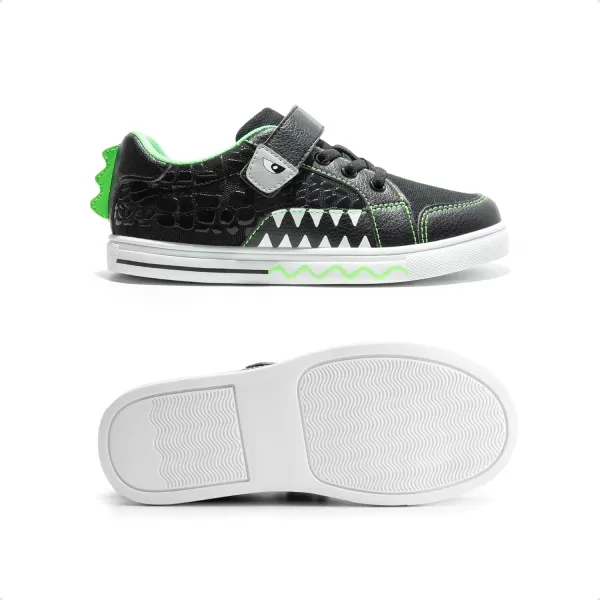 imageDREAM PAIRS Boys Shoes Toddler Sneakers Walking Shoes Lightweight NonSlip Shoes with Hook and Loop for Little KidsBlackGreen