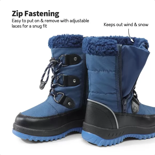 imageDREAM PAIRS Boys Snow Boots Camouflage Slip Resistant Faux Fur Lined Winter Shoes for LittleBig KidDark Blue