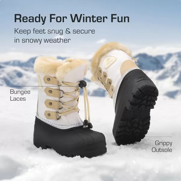 imageDREAM PAIRS Boys amp Girls Knee High Winter Snow Boots ToddlerLittle KidBig KidBeige Whitem