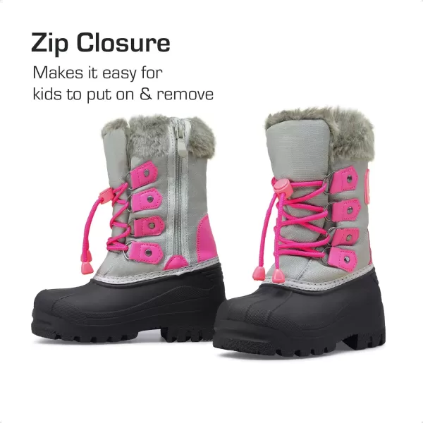 imageDREAM PAIRS Boys amp Girls Knee High Winter Snow Boots ToddlerLittle KidBig KidGrey Fuchsiam