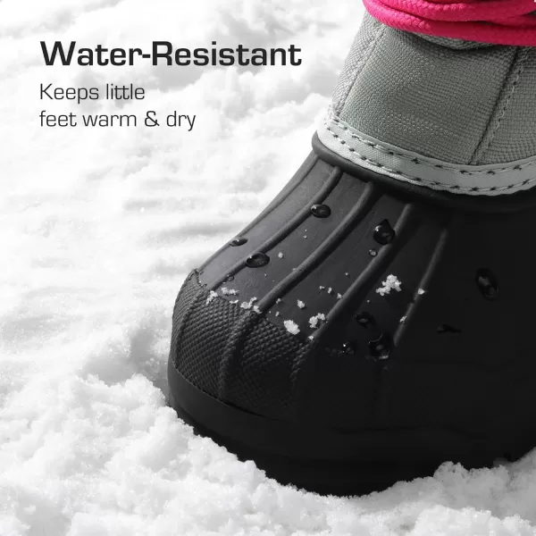 imageDREAM PAIRS Boys amp Girls Knee High Winter Snow Boots ToddlerLittle KidBig KidGrey Fuchsiam