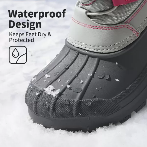 imageDREAM PAIRS Boys amp Girls Knee High Winter Snow Boots ToddlerLittle KidBig KidKnorthgrey Pink