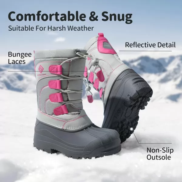 imageDREAM PAIRS Boys amp Girls Knee High Winter Snow Boots ToddlerLittle KidBig KidKnorthgrey Pink