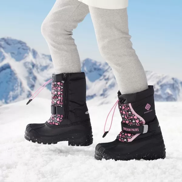 imageDREAM PAIRS Boys amp Girls Mid Calf Waterproof Winter Snow BootsKamickblack Pink