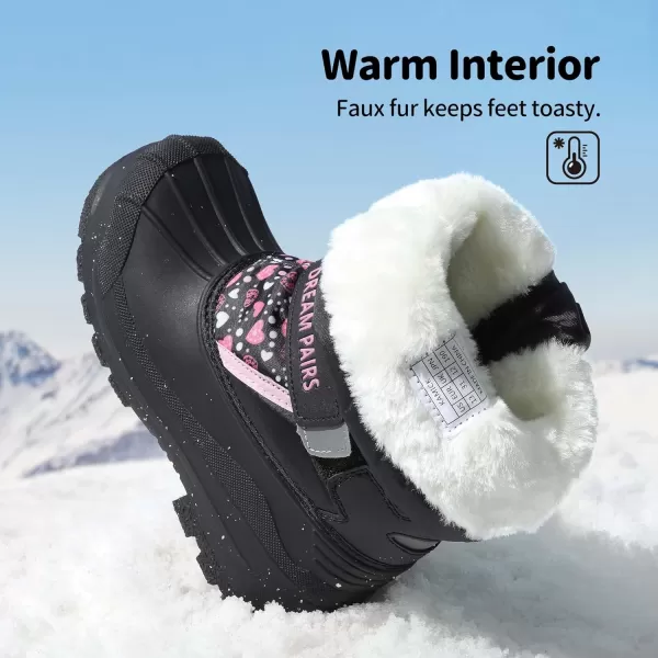 imageDREAM PAIRS Boys amp Girls Mid Calf Waterproof Winter Snow BootsKamickblack Pink