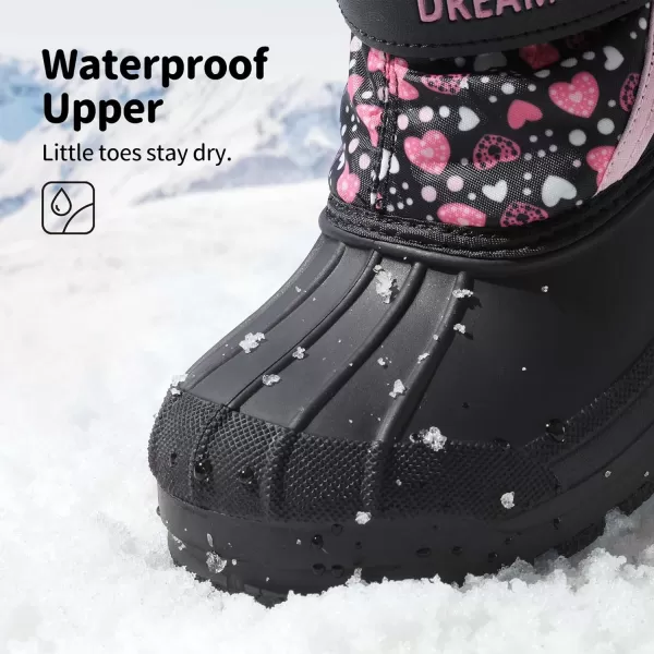 imageDREAM PAIRS Boys amp Girls Mid Calf Waterproof Winter Snow BootsKamickblack Pink