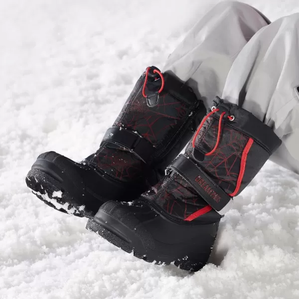 imageDREAM PAIRS Boys amp Girls Mid Calf Waterproof Winter Snow BootsKamickblack Red