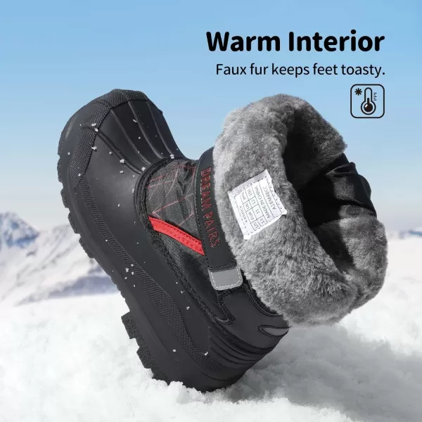 imageDREAM PAIRS Boys amp Girls Mid Calf Waterproof Winter Snow BootsKamickblack Red