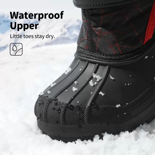 imageDREAM PAIRS Boys amp Girls Mid Calf Waterproof Winter Snow BootsKamickblack Red