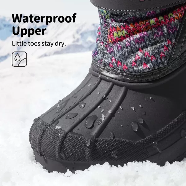 imageDREAM PAIRS Boys amp Girls Mid Calf Waterproof Winter Snow BootsKamickgrey Multi