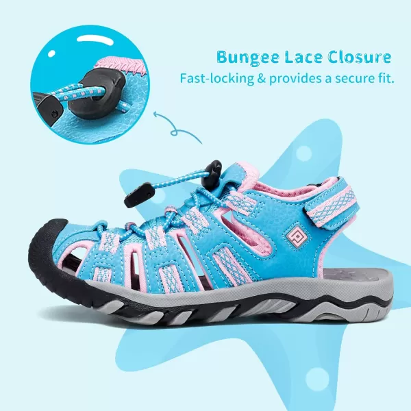 imageDREAM PAIRS Boys amp Girls ToddlerLittle KidBig Kid 160912K Outdoor Summer SandalsBabyBluePink