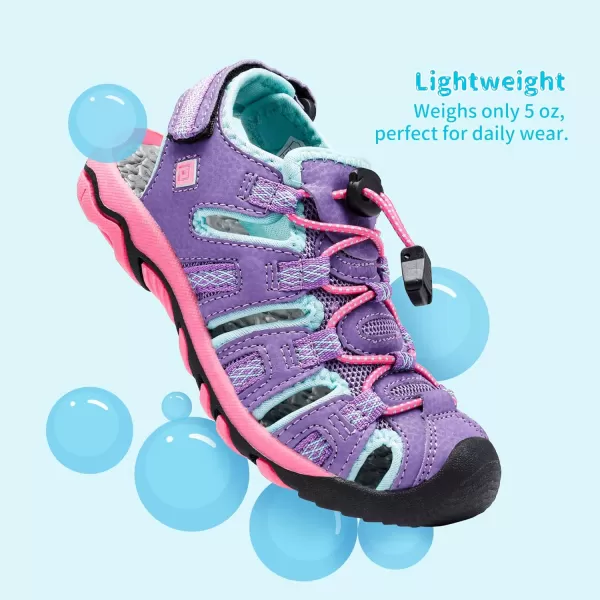 imageDREAM PAIRS Boys amp Girls ToddlerLittle KidBig Kid 160912K Outdoor Summer SandalsLavenderBabyBlueFuchsia