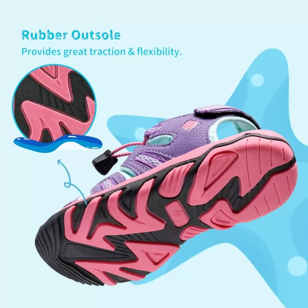 imageDREAM PAIRS Boys amp Girls ToddlerLittle KidBig Kid 160912K Outdoor Summer SandalsLavenderBabyBlueFuchsia